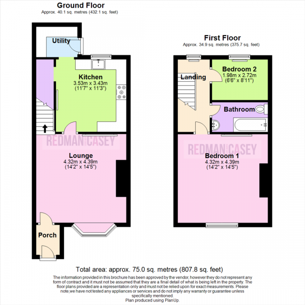 Floor Plan Image for 2 Bedroom Property for Sale in Cemetery Street, Westhoughton, Bolton