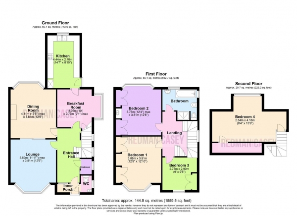 Floor Plan Image for 4 Bedroom Semi-Detached House for Sale in Old Kiln Lane, Heaton, Bolton