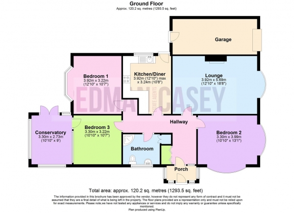 Floor Plan Image for 3 Bedroom Detached Bungalow for Sale in Culross Avenue, Ladybridge, Bolton