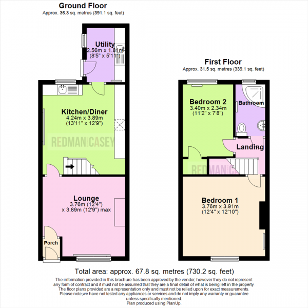 Floor Plan Image for 2 Bedroom Terraced House for Sale in Mornington Road, Bolton