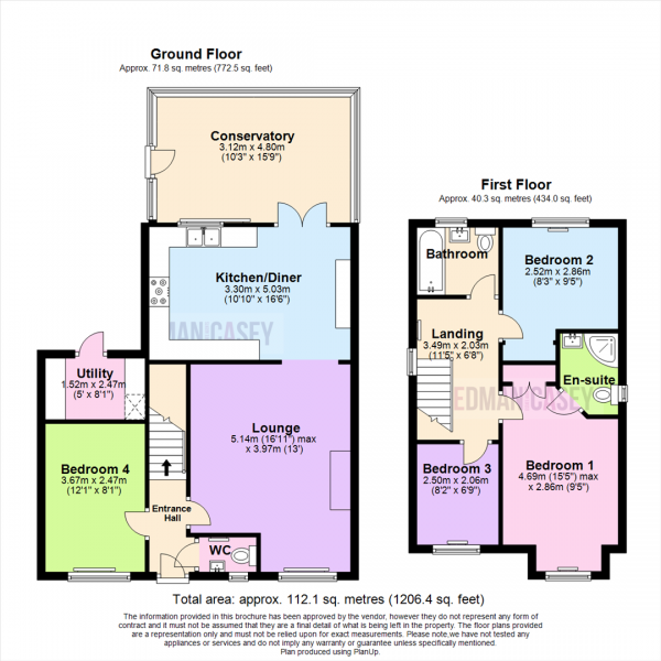 Floor Plan Image for 4 Bedroom Detached House for Sale in Evanstone Close, Horwich, Bolton