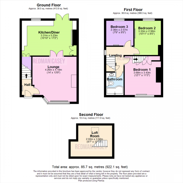 Floor Plan Image for 3 Bedroom Semi-Detached House for Sale in Brighton Avenue, Heaton, Bolton