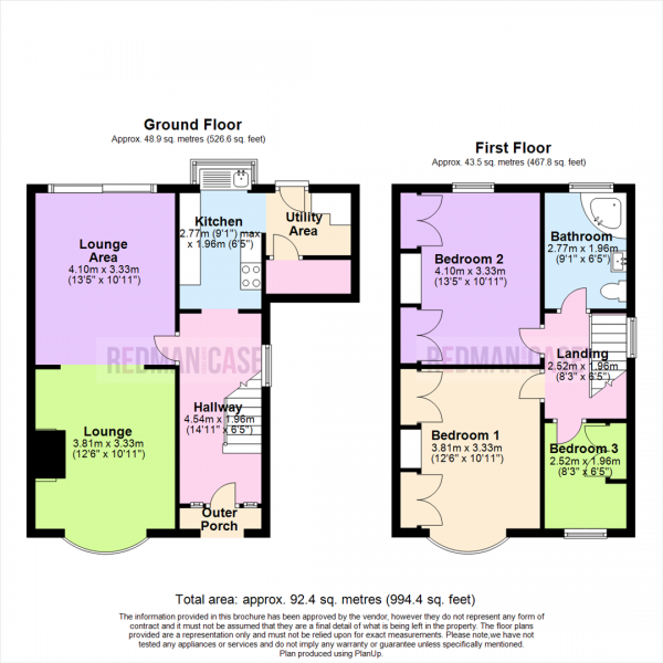 Floor Plan Image for 3 Bedroom Semi-Detached House for Sale in Sefton Lane, Horwich, Bolton