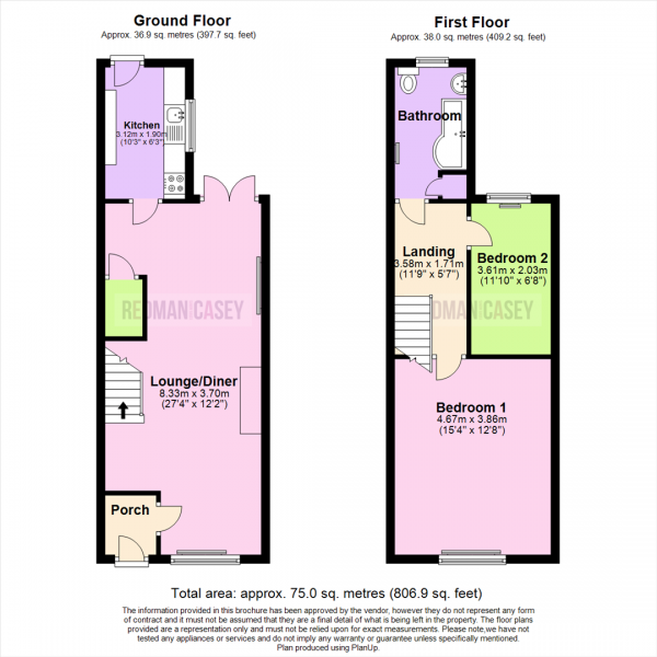 Floor Plan Image for 2 Bedroom Semi-Detached House for Sale in Church Street, Blackrod, Bolton