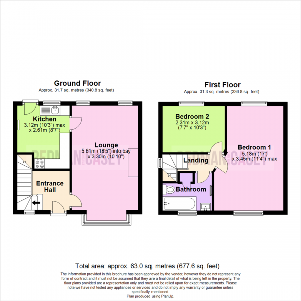 Floor Plan for 2 Bedroom Semi-Detached House for Sale in Breightmet Drive, Breightmet, Bolton, BL2, 6LB - OIRO &pound135,000