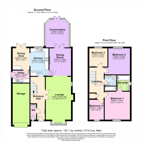 Floor Plan Image for 4 Bedroom Detached House for Sale in Aire Drive, Bradshaw, Bolton