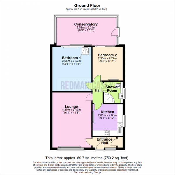 Floor Plan Image for 2 Bedroom Semi-Detached Bungalow for Sale in Ashness Close, Horwich, Bolton