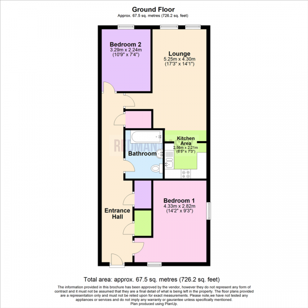 Floor Plan Image for 2 Bedroom Flat for Sale in Spencers Wood, Bromley Cross, Bolton