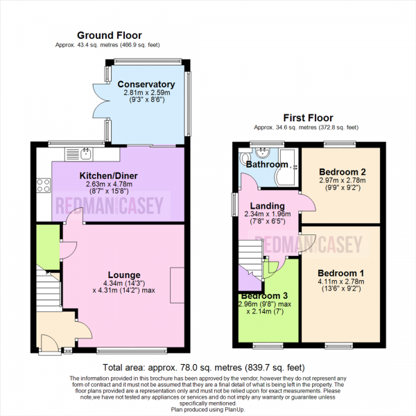 Floor Plan Image for 3 Bedroom Semi-Detached House for Sale in Tetbury Drive, Breightmet