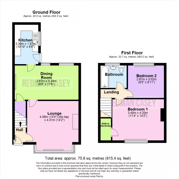 Floor Plan Image for 2 Bedroom Town House for Sale in Normandale Avenue, Heaton, Bolton