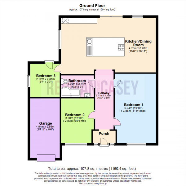 Floor Plan Image for 3 Bedroom Bungalow for Sale in Lakelands Drive, Ladybridge, Bolton