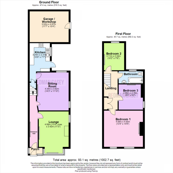 Floor Plan Image for 3 Bedroom End of Terrace House for Sale in New Hall Lane, Heaton, Bolton