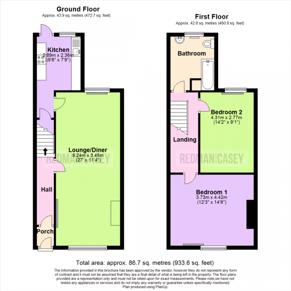 Floor Plan Image for 2 Bedroom Terraced House for Sale in Webb Street, Horwich, Bolton