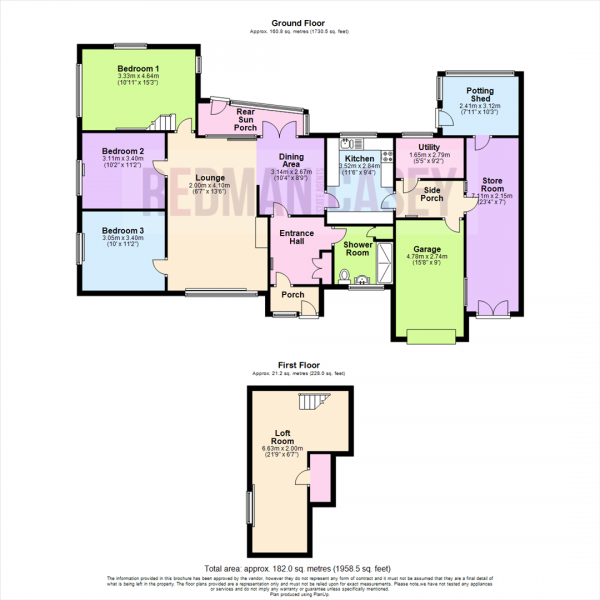 Floor Plan for 3 Bedroom Bungalow for Sale in Greenway, Horwich, Bolton, BL6, 6RP - OIRO &pound392,000