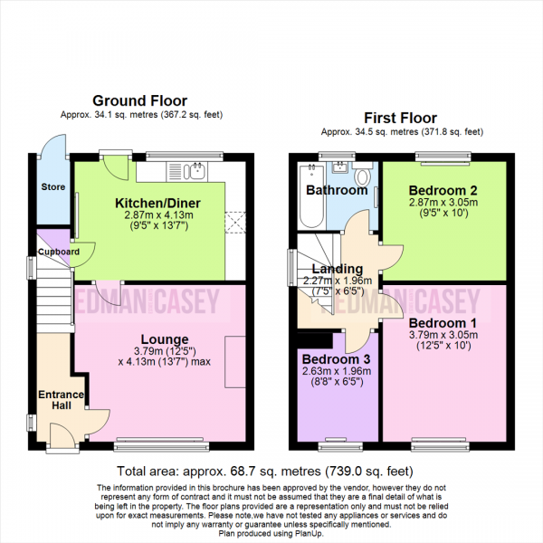 Floor Plan Image for 3 Bedroom Semi-Detached House for Sale in Darley Street, Horwich, Bolton