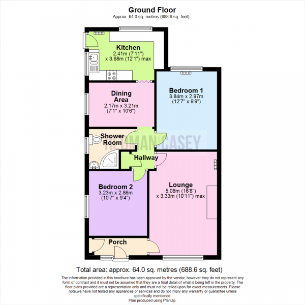 Floor Plan Image for 2 Bedroom Bungalow for Sale in Harrison Crescent, Blackrod, Bolton