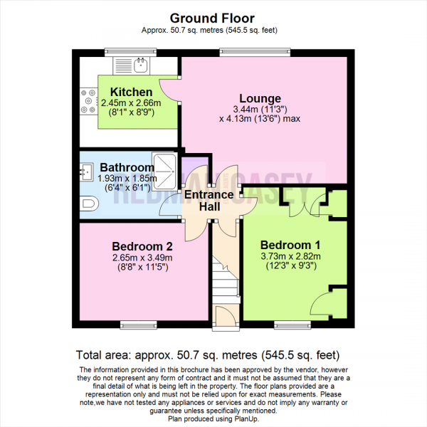 Floor Plan for 2 Bedroom Apartment for Sale in Corston Grove, Blackrod, Bolton, BL6, 5TB - OIRO &pound129,000