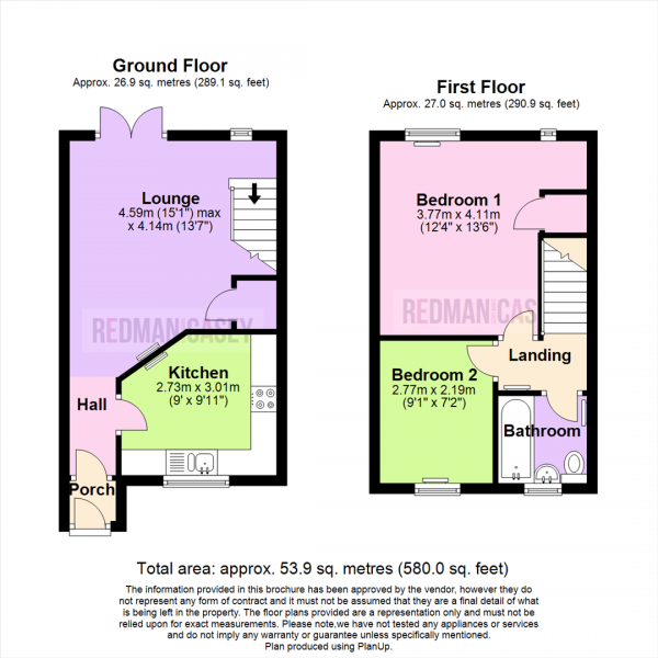 Floor Plan Image for 2 Bedroom Town House for Sale in Duncombe Road, Great Lever, Bolton