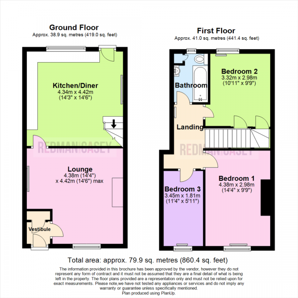 Floor Plan for 3 Bedroom Cottage for Sale in Church Street, Horwich, Bolton, BL6, 6AD - OIRO &pound190,000