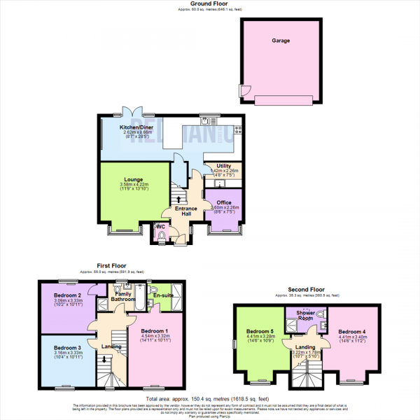 Floor Plan for 5 Bedroom Detached House for Sale in Yew Tree Court, Smithillls, Bolton, BL1, 7QU - OIRO &pound625,000