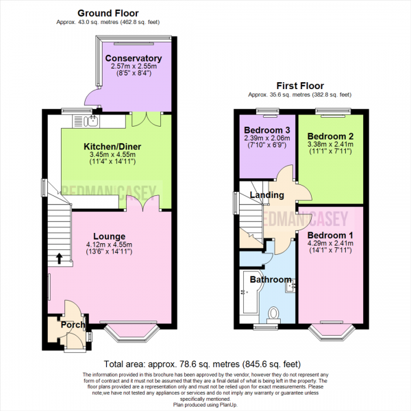 Floor Plan Image for 3 Bedroom Semi-Detached House for Sale in Green Meadows, Westhoughton, Bolton