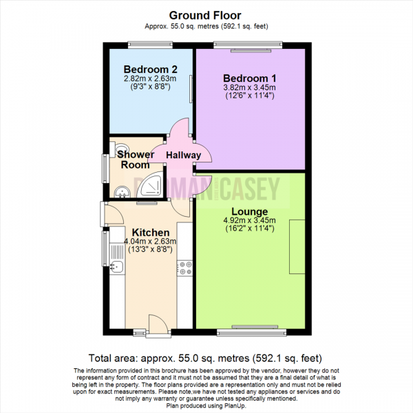 Floor Plan Image for 2 Bedroom Semi-Detached Bungalow for Sale in Stanley Grove, Horwich, Bolton