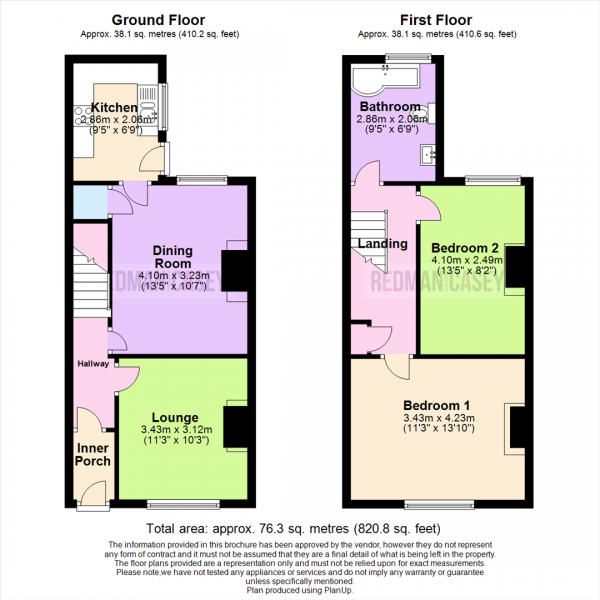 Floor Plan Image for 2 Bedroom Terraced House for Sale in Crown Lane, Horwich, Bolton