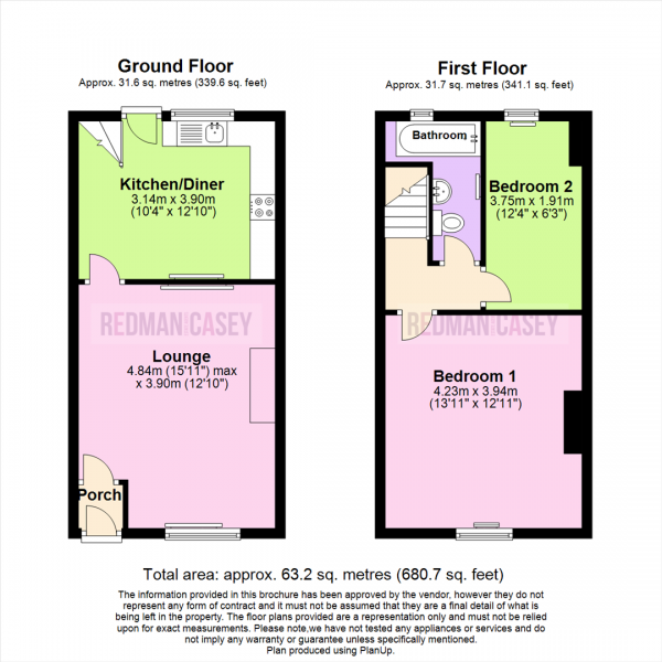 Floor Plan Image for 2 Bedroom Terraced House for Sale in Crosby Road, Heaton, Bolton