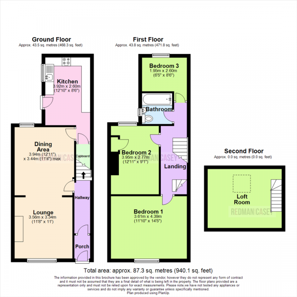 Floor Plan Image for 3 Bedroom Terraced House to Rent in St Annes Road, Horwich, Bolton