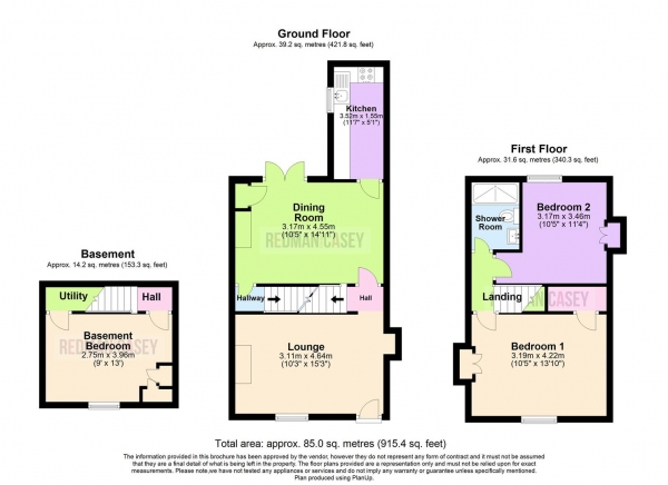 Floor Plan Image for 3 Bedroom Cottage for Sale in Park Terrace, Eagley