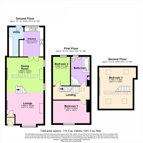 Floor Plan Image for 3 Bedroom Terraced House for Sale in New Street, Blackrod, Bolton