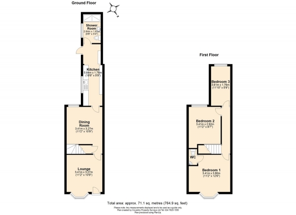 Floor Plan Image for 3 Bedroom Terraced House for Sale in Station Street East, Foleshill , Coventry