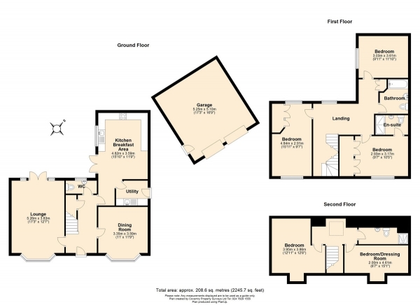 Floor Plan Image for 5 Bedroom Detached House for Sale in Long Meadow Drive, Hinckley, Leicestershire