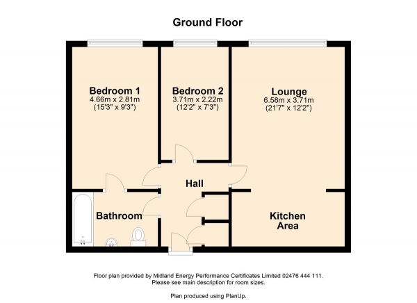 Floor Plan Image for 2 Bedroom Apartment for Sale in St Catherines Lodge, Lammas Road , Coundon