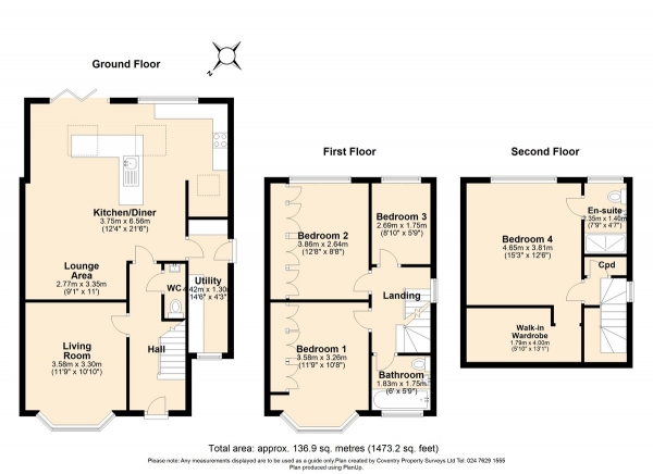 Floor Plan Image for 4 Bedroom Semi-Detached House for Sale in Browns Lane, Allesley, Coventry