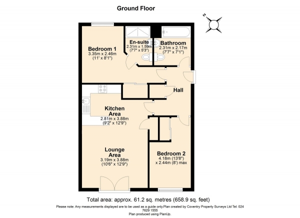 Floor Plan Image for 2 Bedroom Apartment for Sale in Radford Road, Radford , Coventry