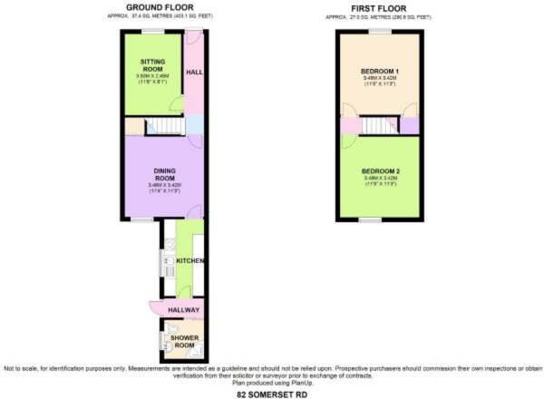 Floor Plan for 2 Bedroom Terraced House for Sale in Somerset Road, Radford, Coventry, CV1, 4EE - Offers Over &pound150,000