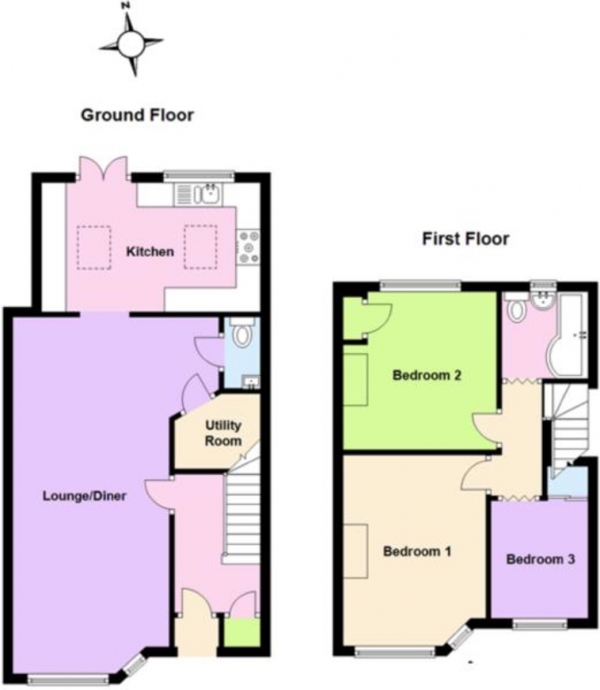 Floor Plan Image for 3 Bedroom Terraced House for Sale in Forfield Road, Coundon, Coventry