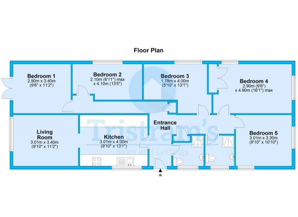 Floor Plan for 5 Bedroom Detached Bungalow to Rent in Oundle Drive, Nottingham, NG8, 1BN - £650  pw | £2817 pcm