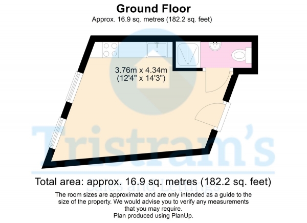 Floor Plan for 1 Bedroom Studio to Rent in Birkin Avenue, Radford, NG7, 5AR - £130  pw | £563 pcm