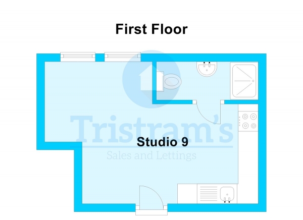 Floor Plan for 1 Bedroom Studio to Rent in Bulwer Road, Lenton, NG7, 3HL - £160  pw | £693 pcm