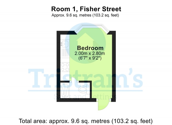 Floor Plan for 1 Bedroom Studio to Rent in Fisher Street, Forest Fields, NG7, 6FJ - £130  pw | £563 pcm