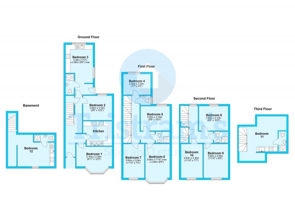 Floor Plan for 1 Bedroom House Share to Rent in Burford Road, Forest Fields, NG7, 6BA - £100  pw | £433 pcm