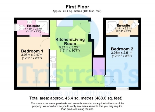 Floor Plan for 2 Bedroom Apartment to Rent in Church Street, Lenton, NG7, 2FF - £330  pw | £1430 pcm