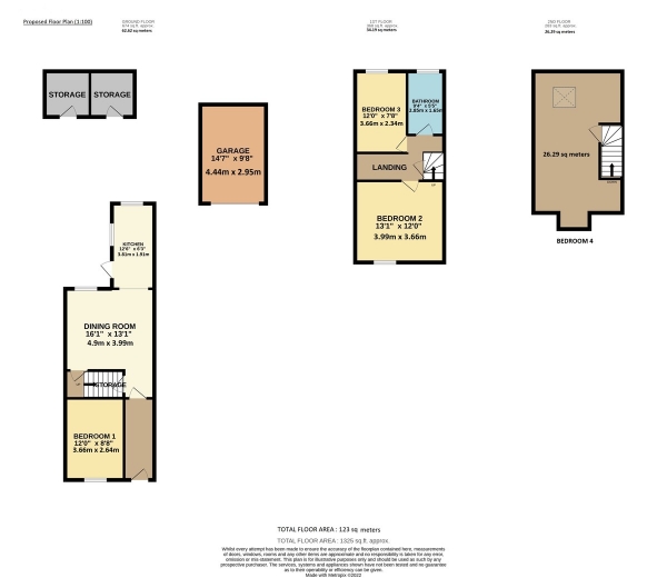 Floor Plan Image for 4 Bedroom Semi-Detached House to Rent in City Road, Beeston