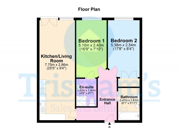 Floor Plan Image for 2 Bedroom Apartment for Sale in The Atrium Plaza, Waterfront Plaza, City Centre