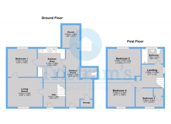 Floor Plan Image for 4 Bedroom Semi-Detached House to Rent in Shelley Avenue, Clifton