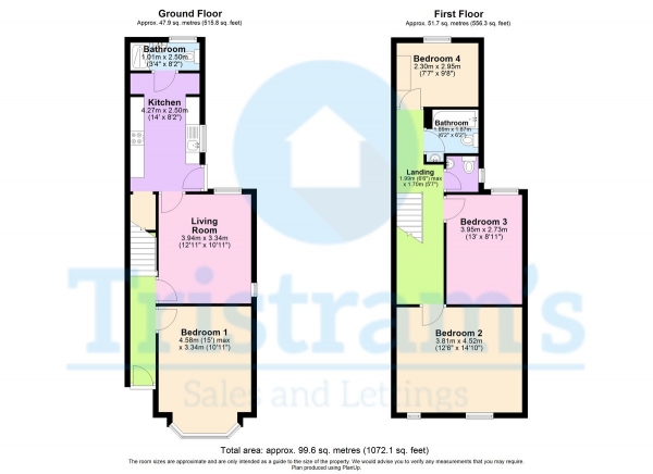 Floor Plan Image for 4 Bedroom Semi-Detached House to Rent in Peveril Road, Beeston