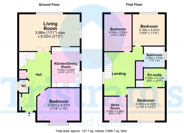 Floor Plan for 4 Bedroom Detached House to Rent in Wollaton Road, Wollaton, NG8, 1FE - £520  pw | £2253 pcm