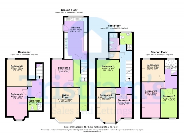 Floor Plan Image for 9 Bedroom End of Terrace House to Rent in Larkdale Street, Arboretum